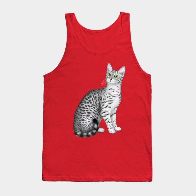 Egyptian Mau (Pink Background) Tank Top by illucalliart